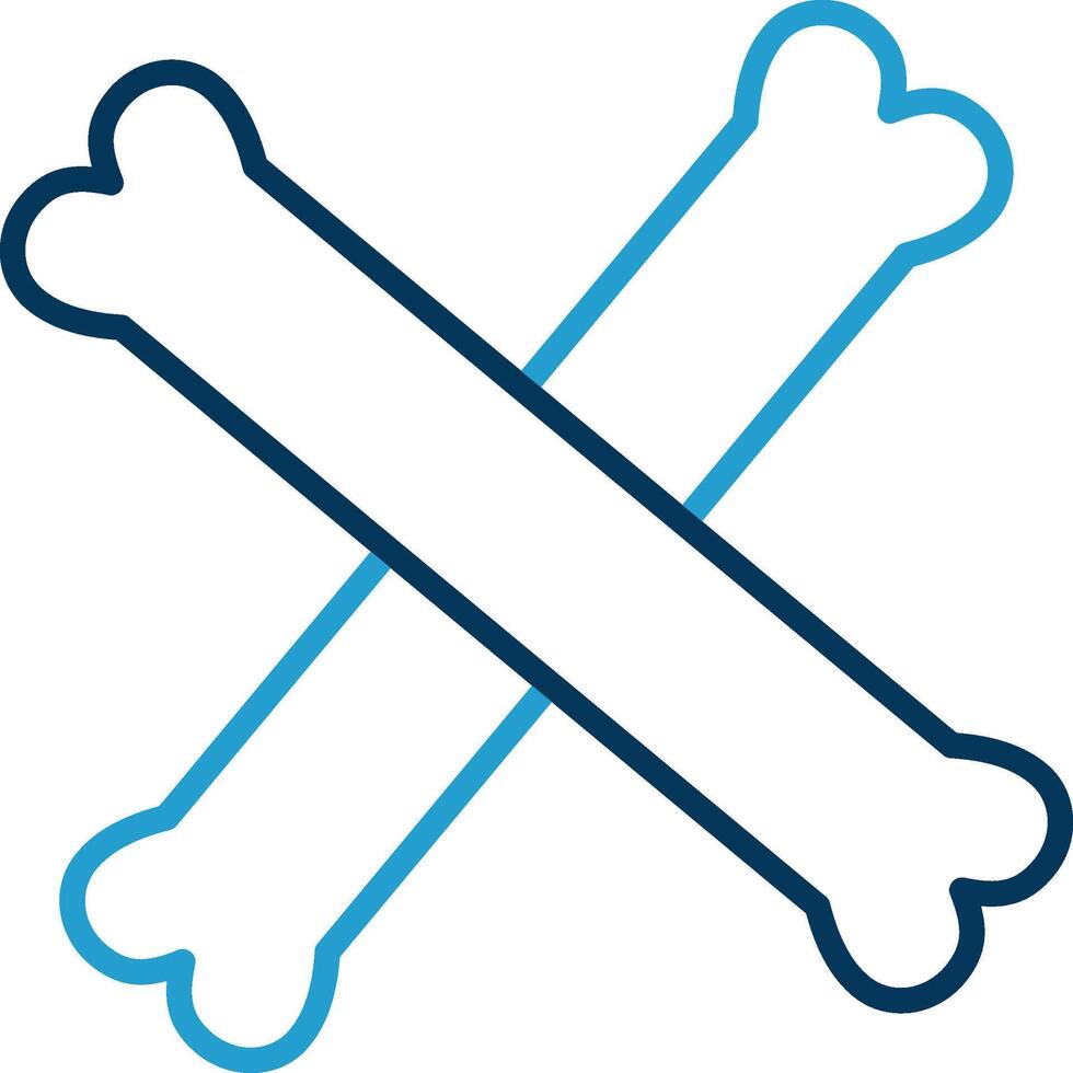 Bone Line Blue Two Color Icon vector