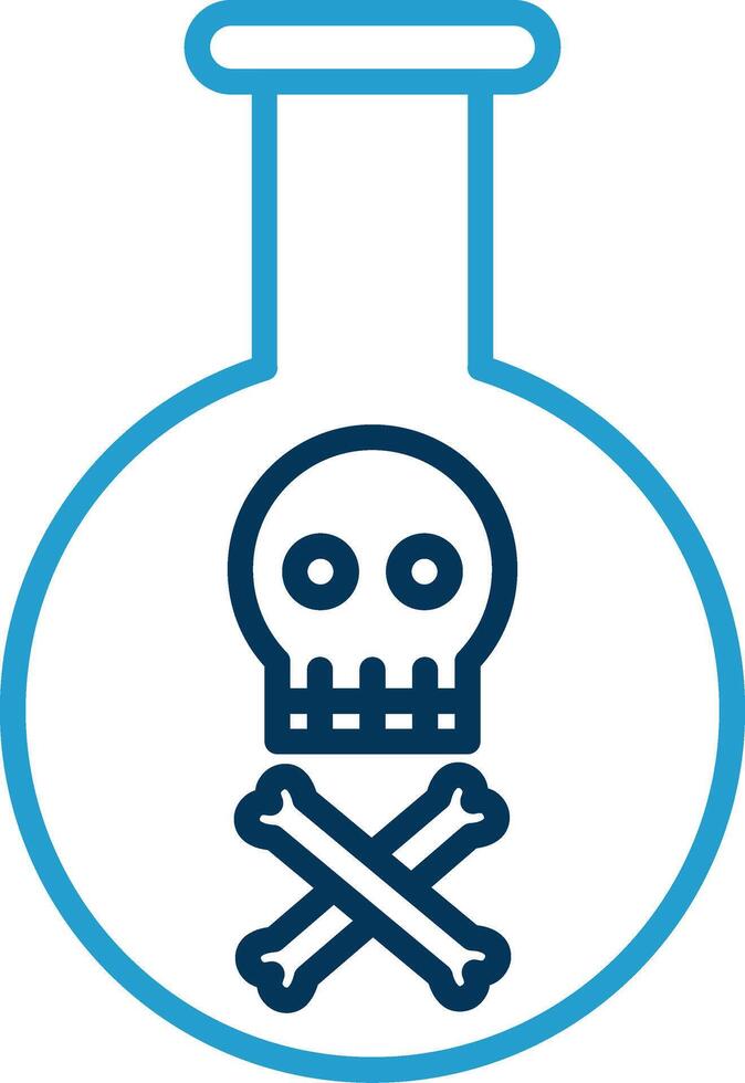 Poison Line Blue Two Color Icon vector