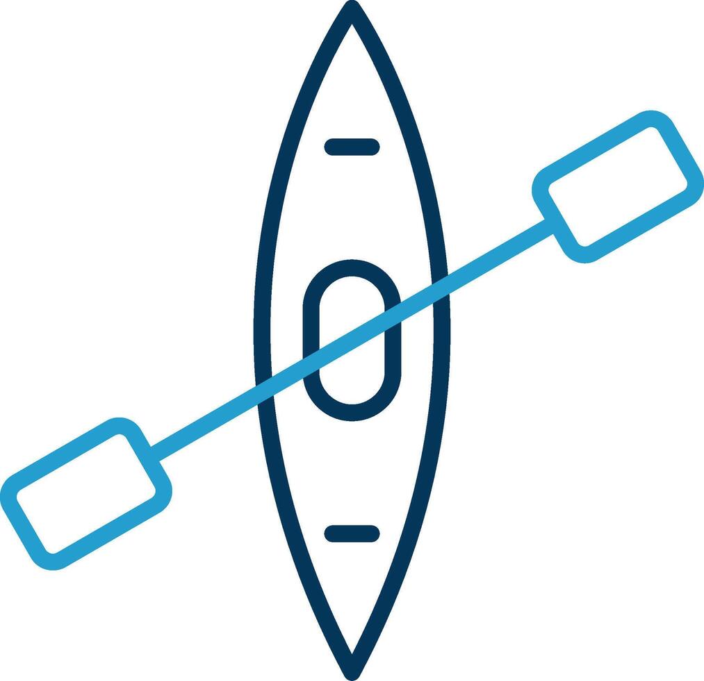 Canoe Line Blue Two Color Icon vector