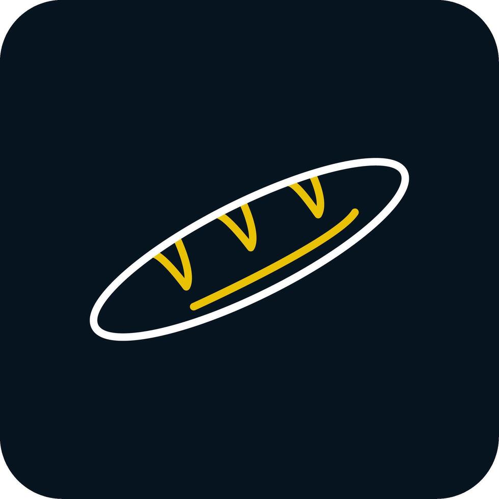 Baguette Line Yellow White Icon vector