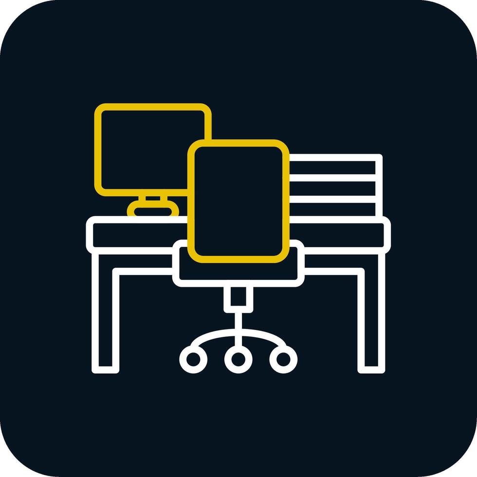 Workspace Line Yellow White Icon vector