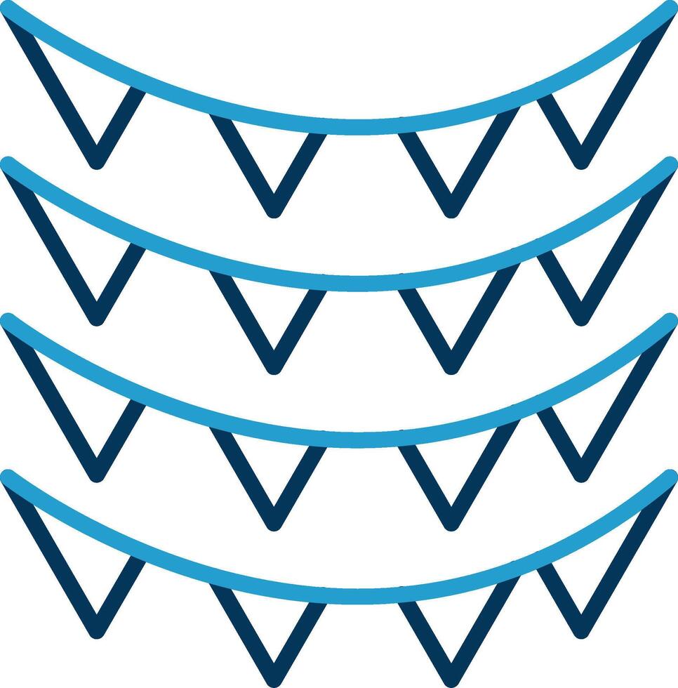 Celebration Flag Line Blue Two Color Icon vector