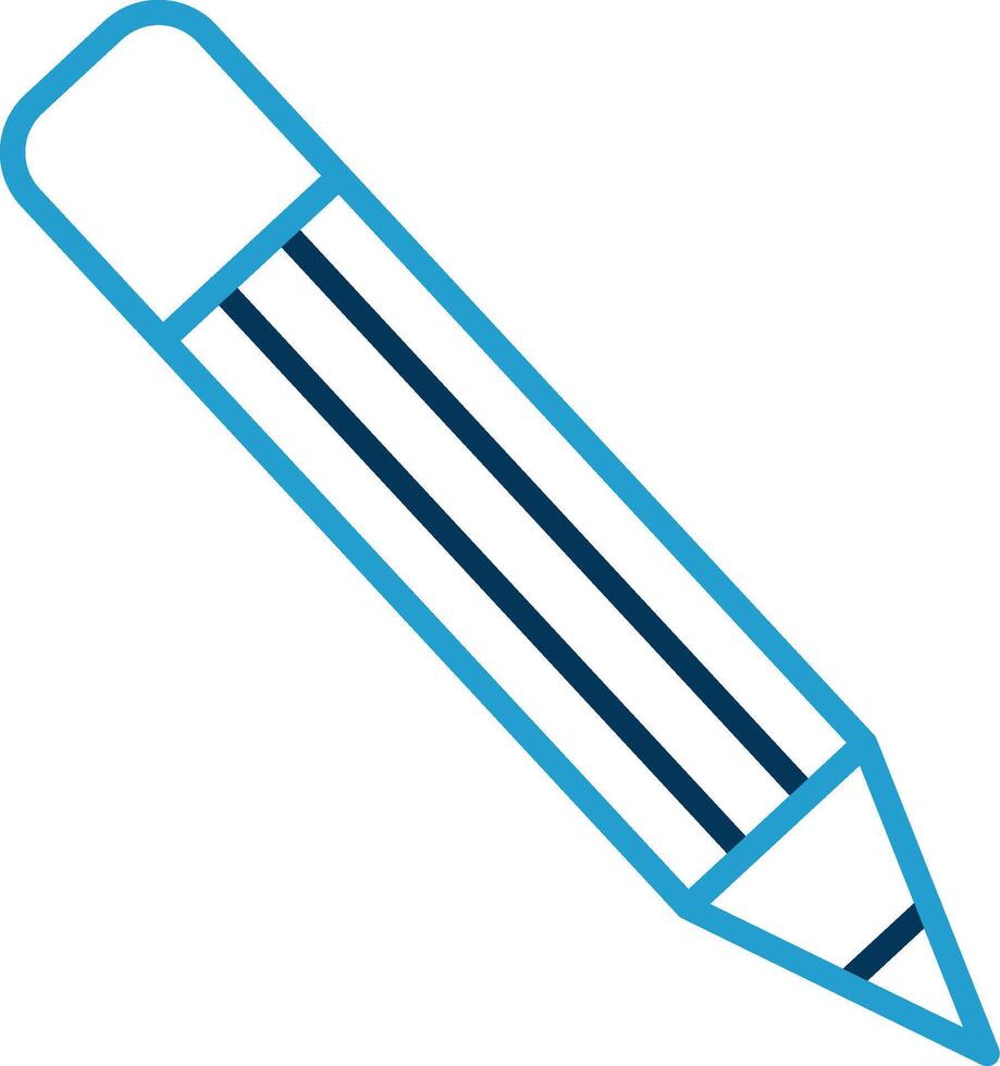 Pencil Line Blue Two Color Icon vector