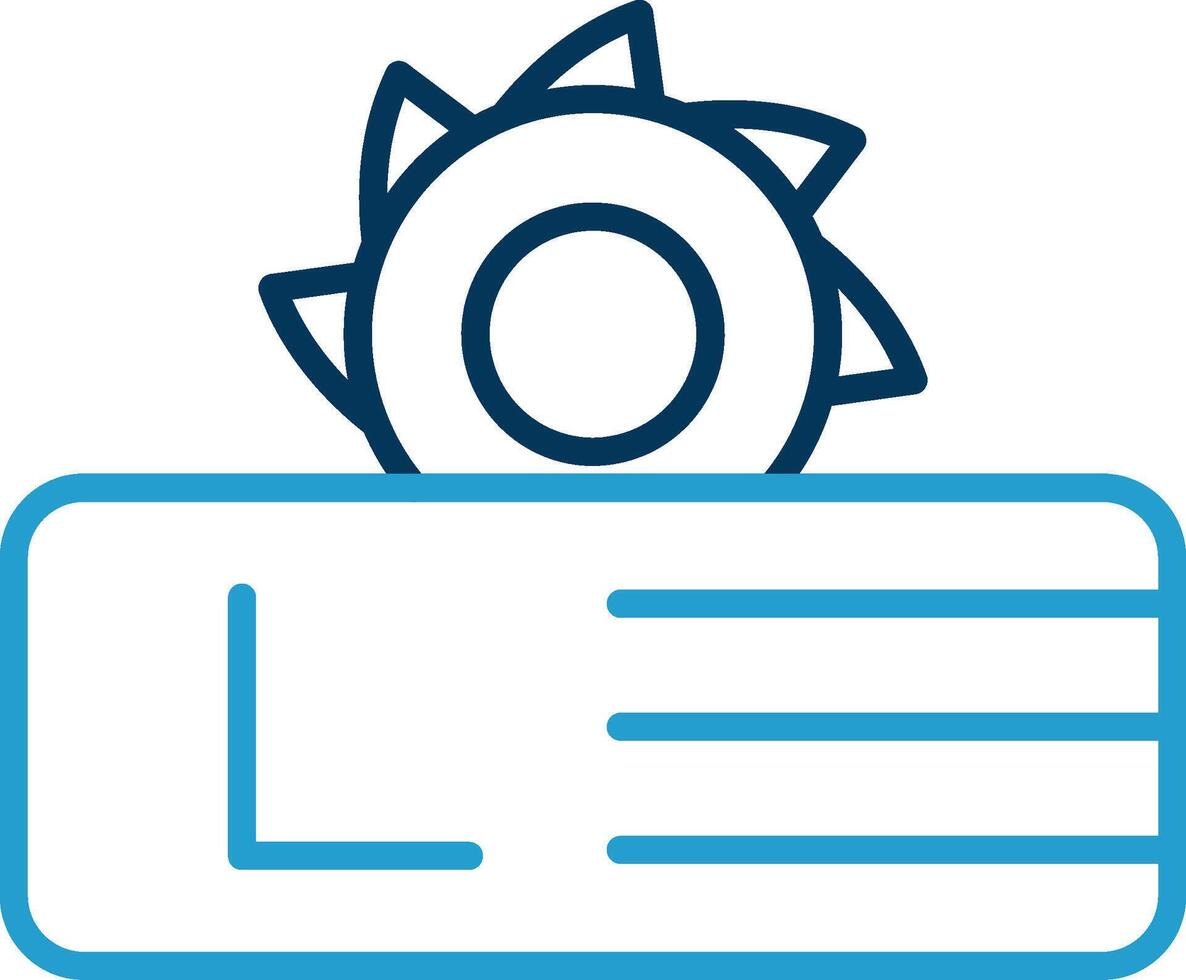 Table Saw Line Blue Two Color Icon vector