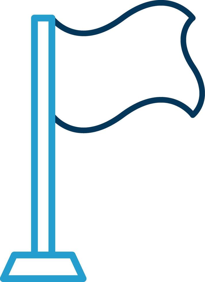 Flag Line Blue Two Color Icon vector