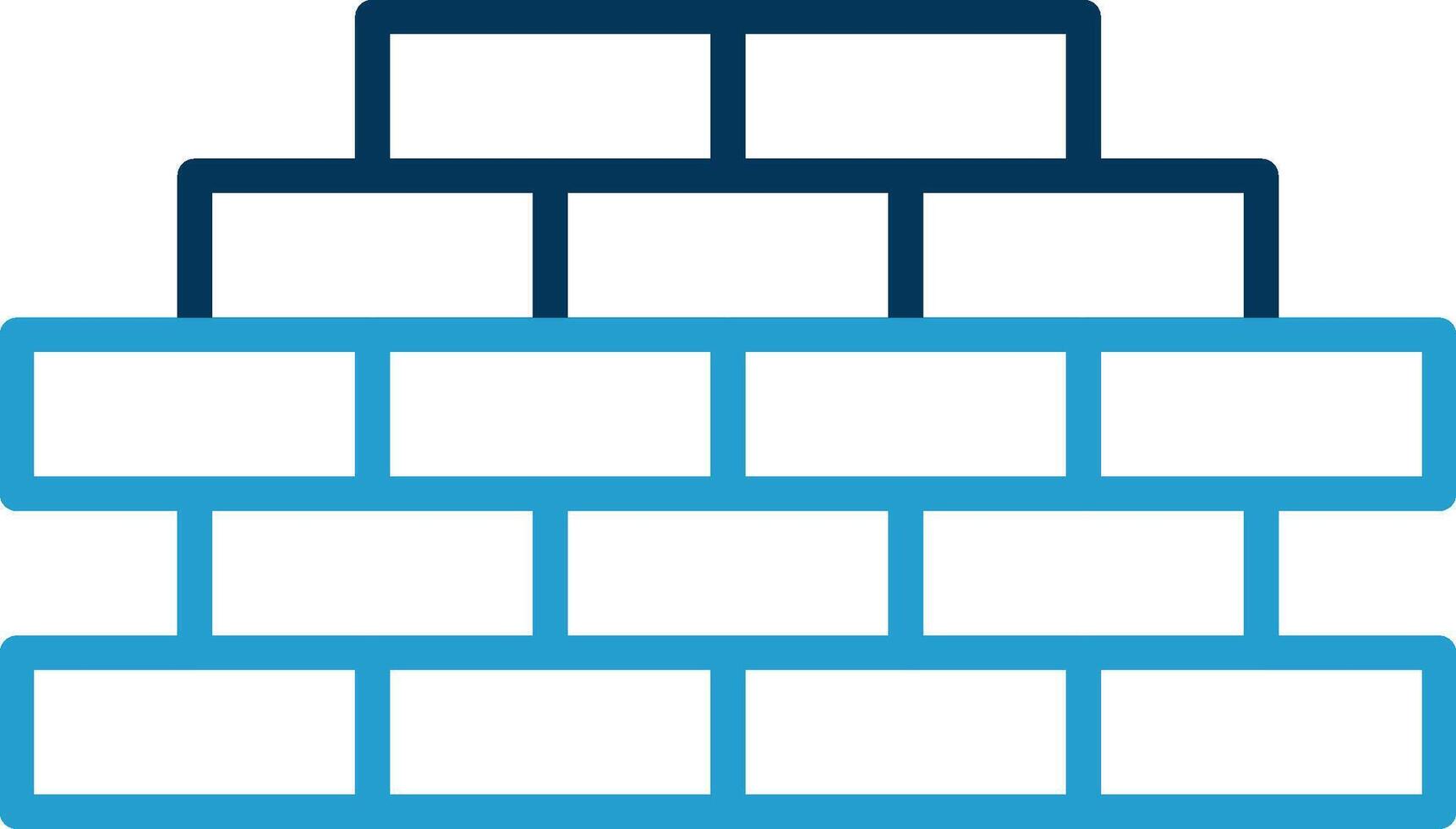 pared línea azul dos color icono vector