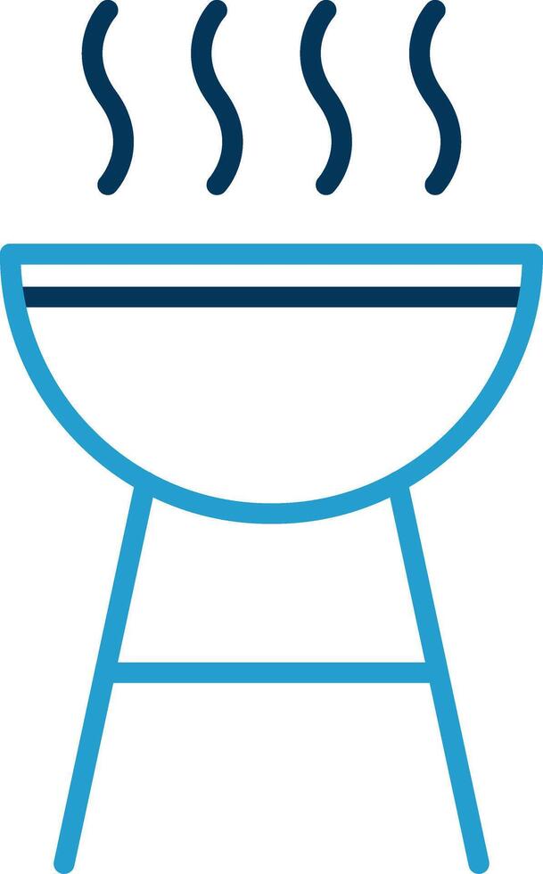 Barbecue Line Blue Two Color Icon vector