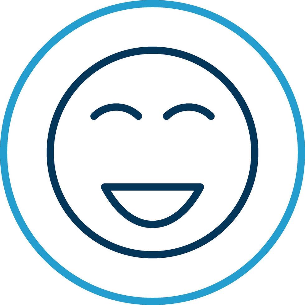 Happy Line Blue Two Color Icon vector