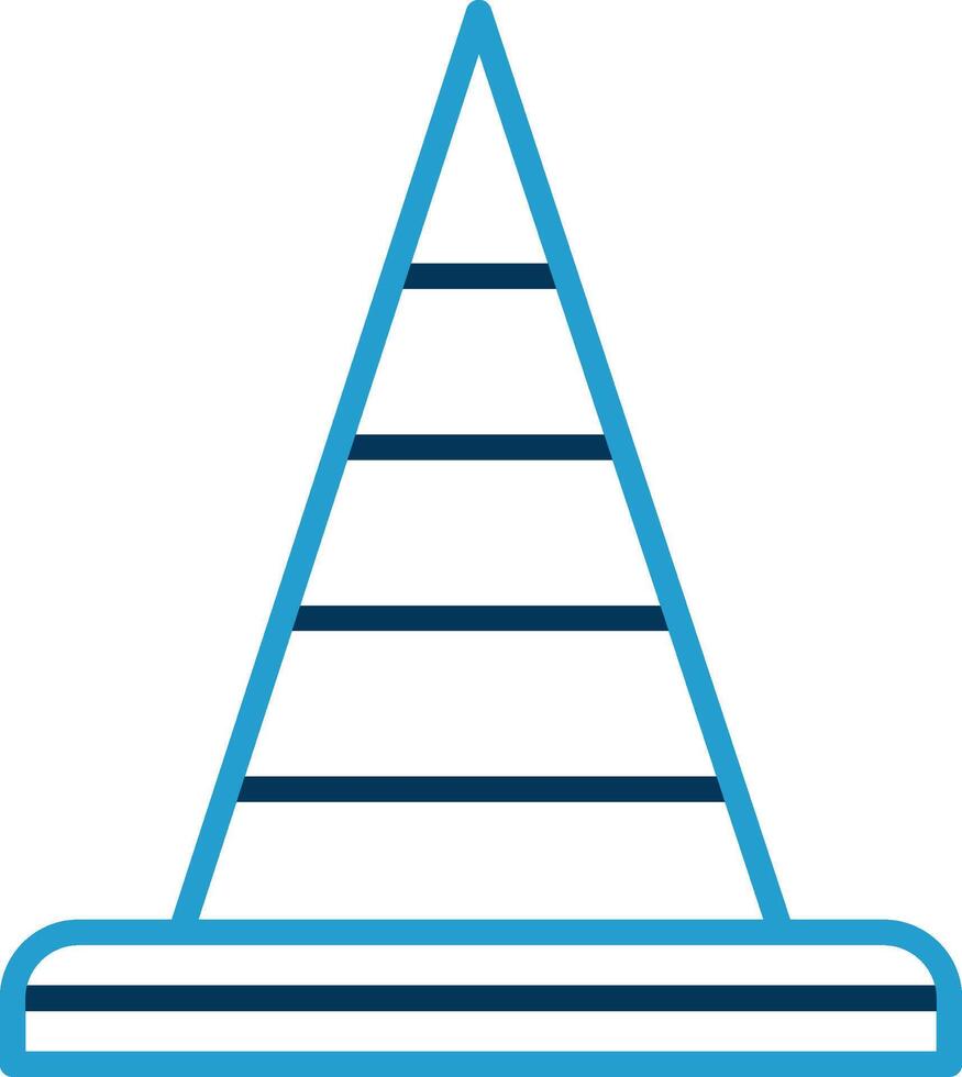 Traffic Cone Line Blue Two Color Icon vector