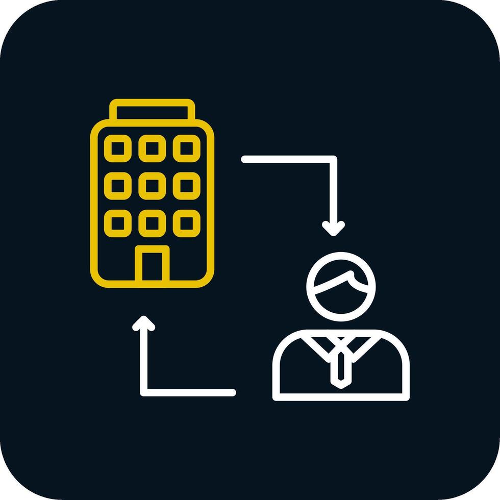 B2c Line Yellow White Icon vector