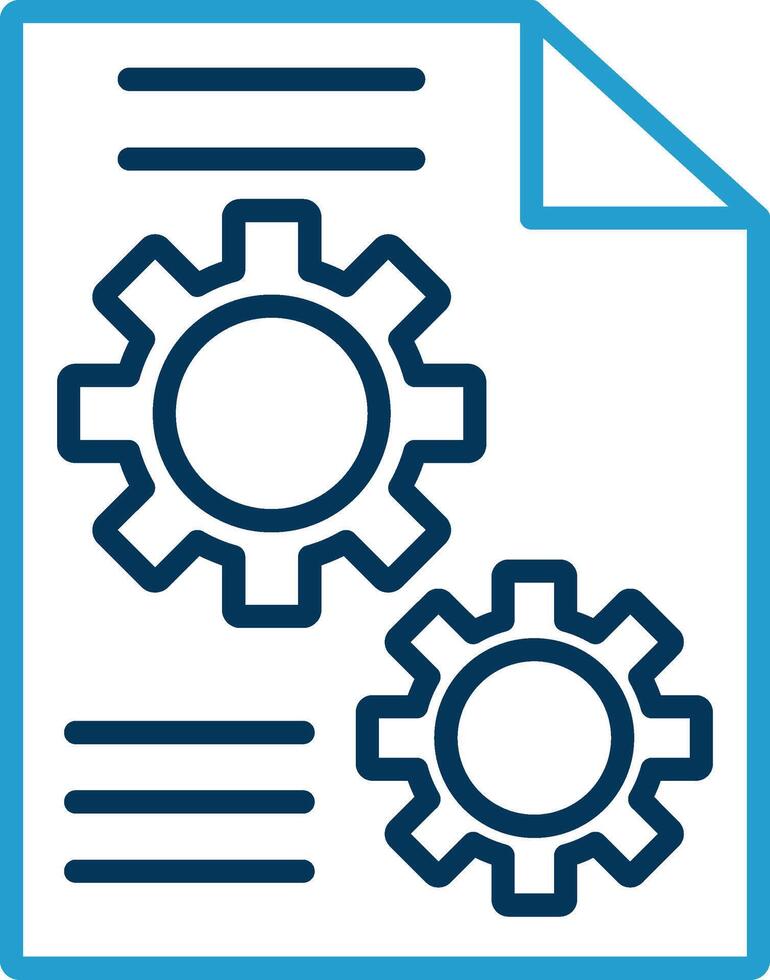 Cogwheels Line Blue Two Color Icon vector