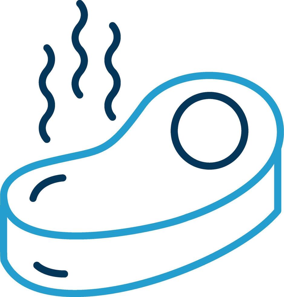 Steak Line Blue Two Color Icon vector