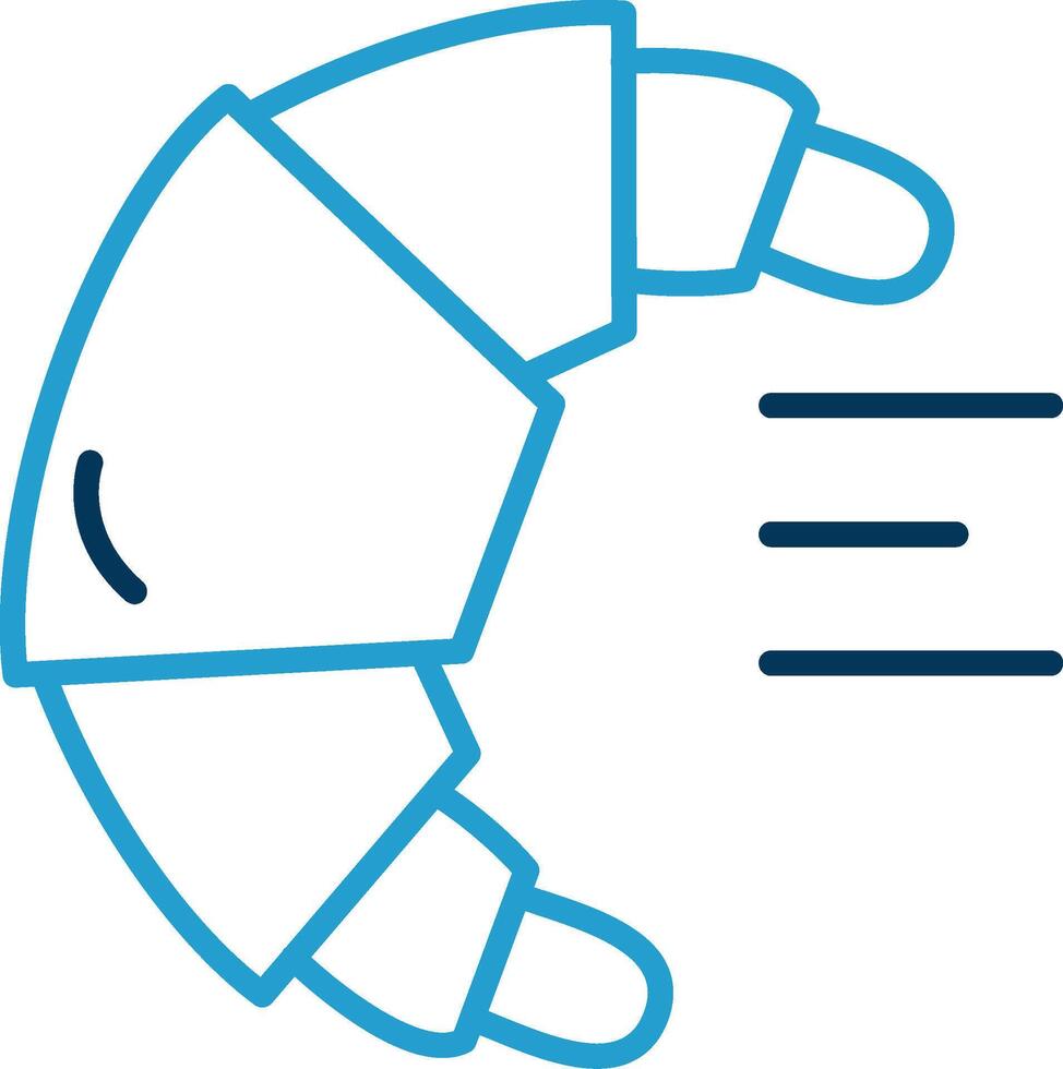 Croissant Line Blue Two Color Icon vector