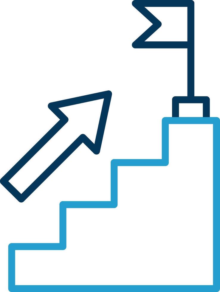 Goal Line Blue Two Color Icon vector