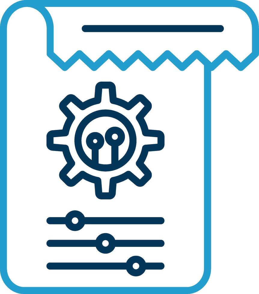 Tasks Line Blue Two Color Icon vector