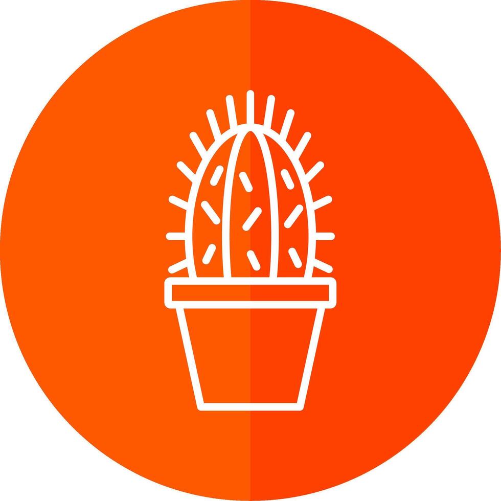 Cactus Line Yellow White Icon vector