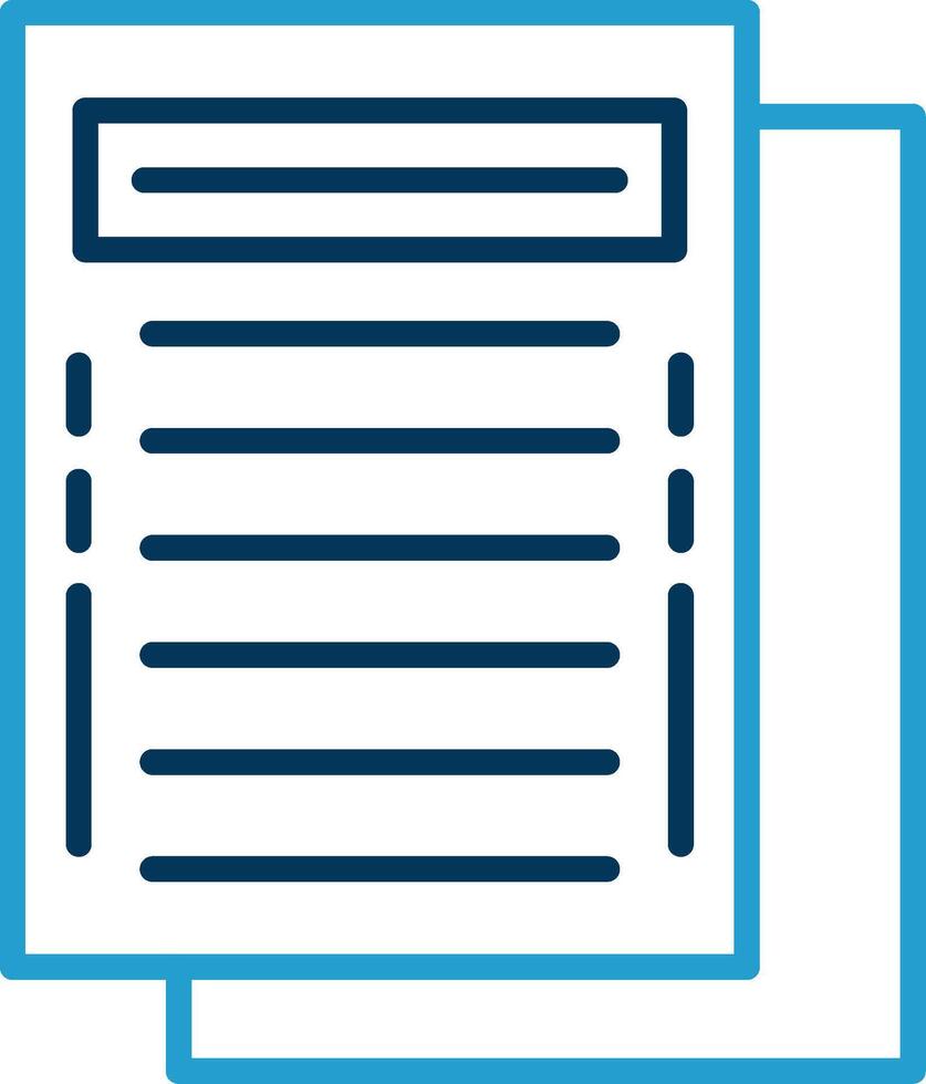Task Line Blue Two Color Icon vector