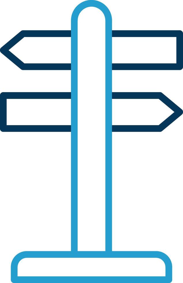 Direction Line Blue Two Color Icon vector