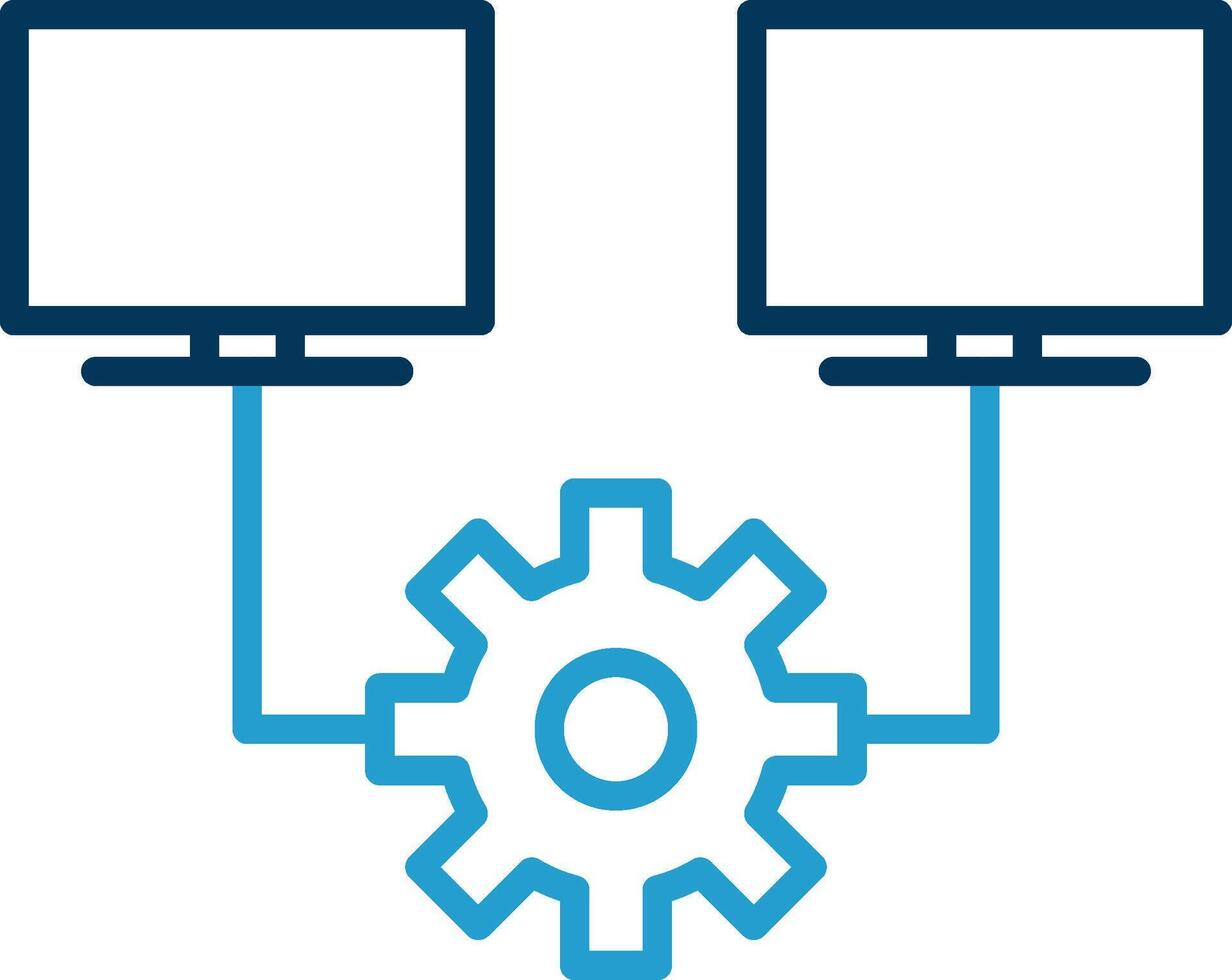 Multitask Line Blue Two Color Icon vector