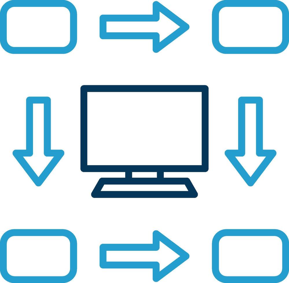 Workflow Line Blue Two Color Icon vector