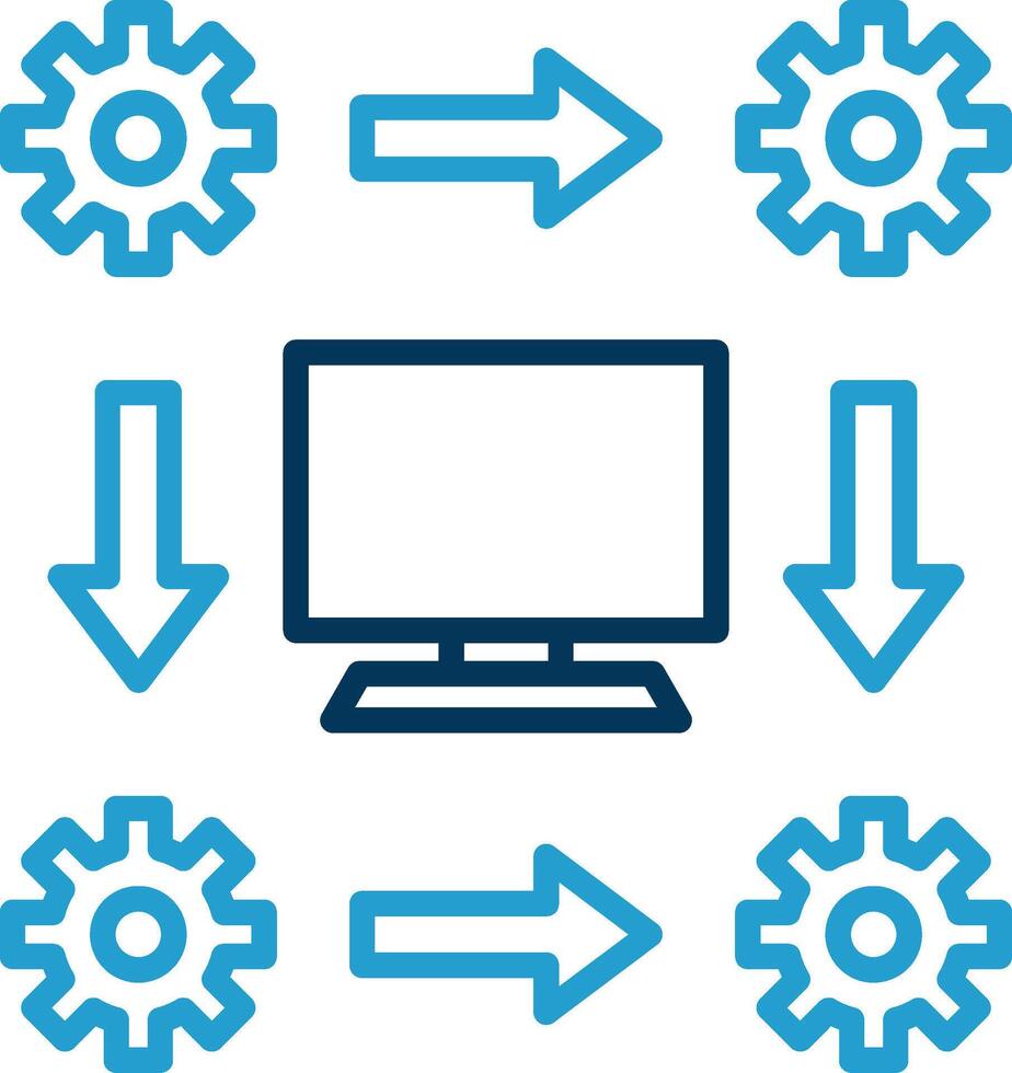 Workflow Line Blue Two Color Icon vector