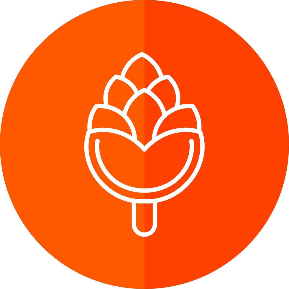 Pine Cone Line Yellow White Icon vector
