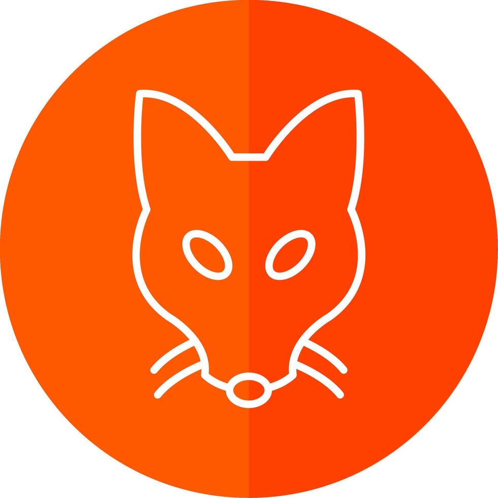 Fox Line Yellow White Icon vector