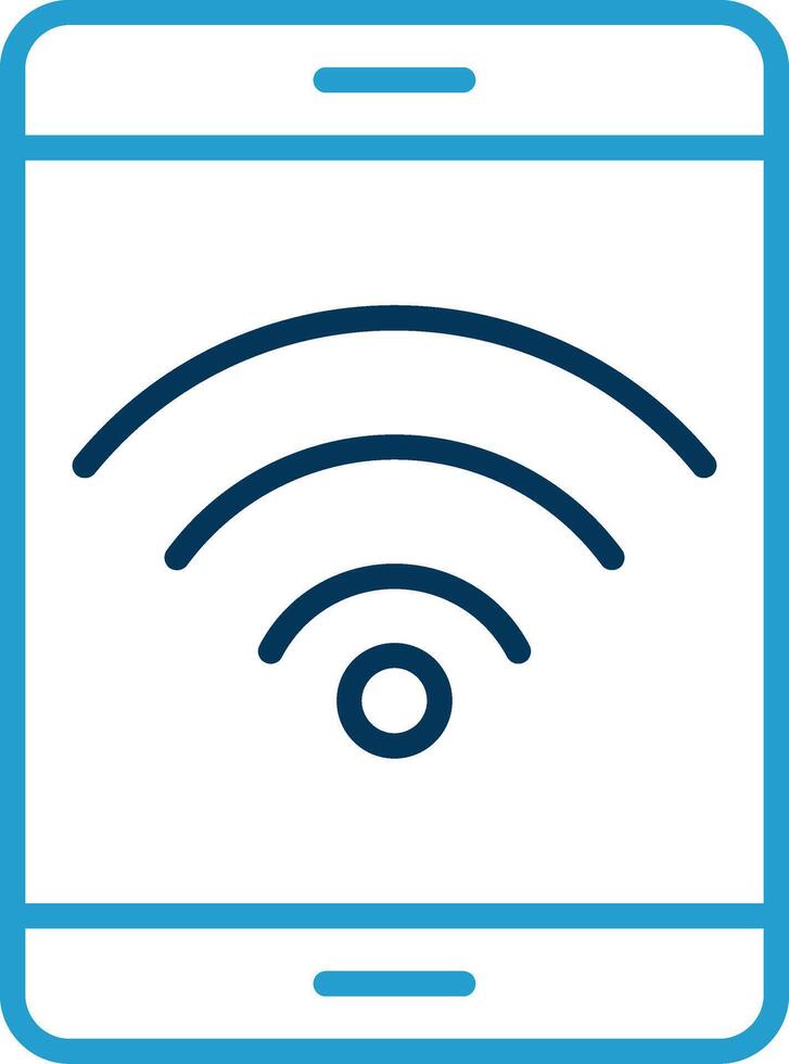 Wifi línea azul dos color icono vector