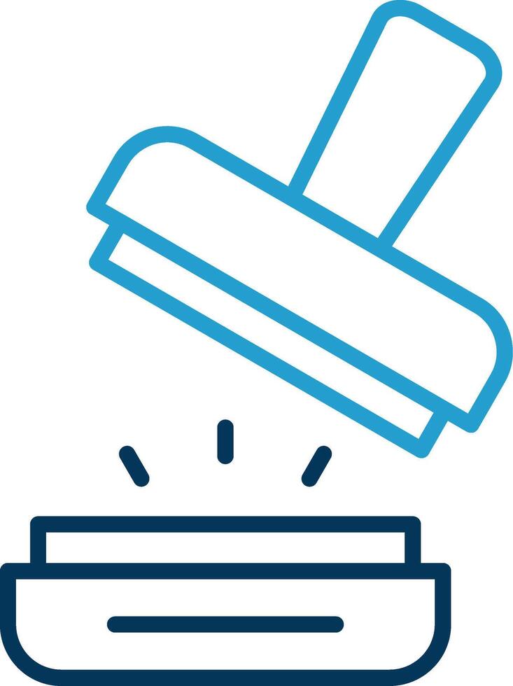 Stamp Line Blue Two Color Icon vector