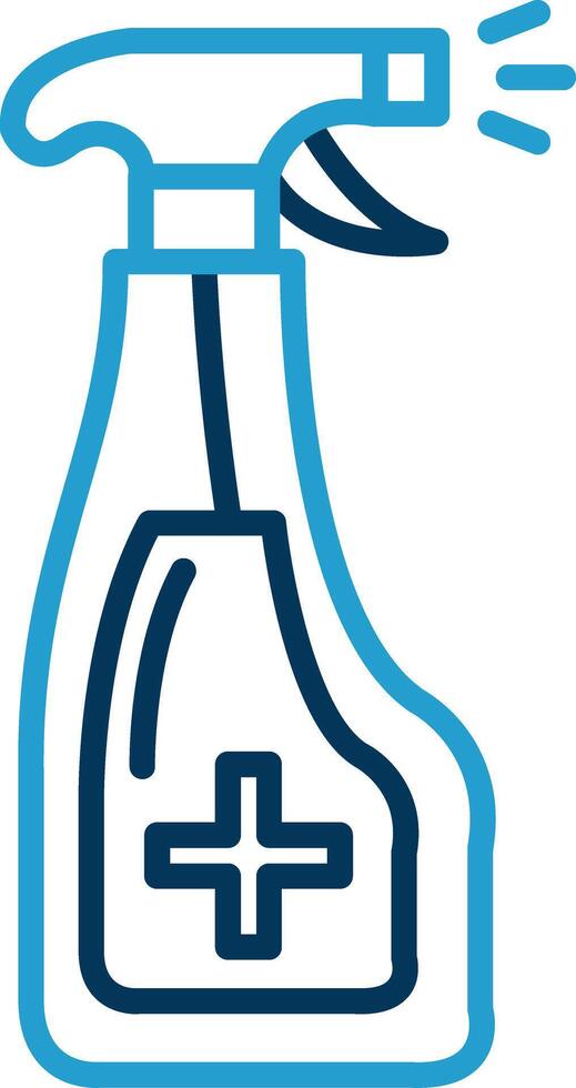 Spray Line Blue Two Color Icon vector
