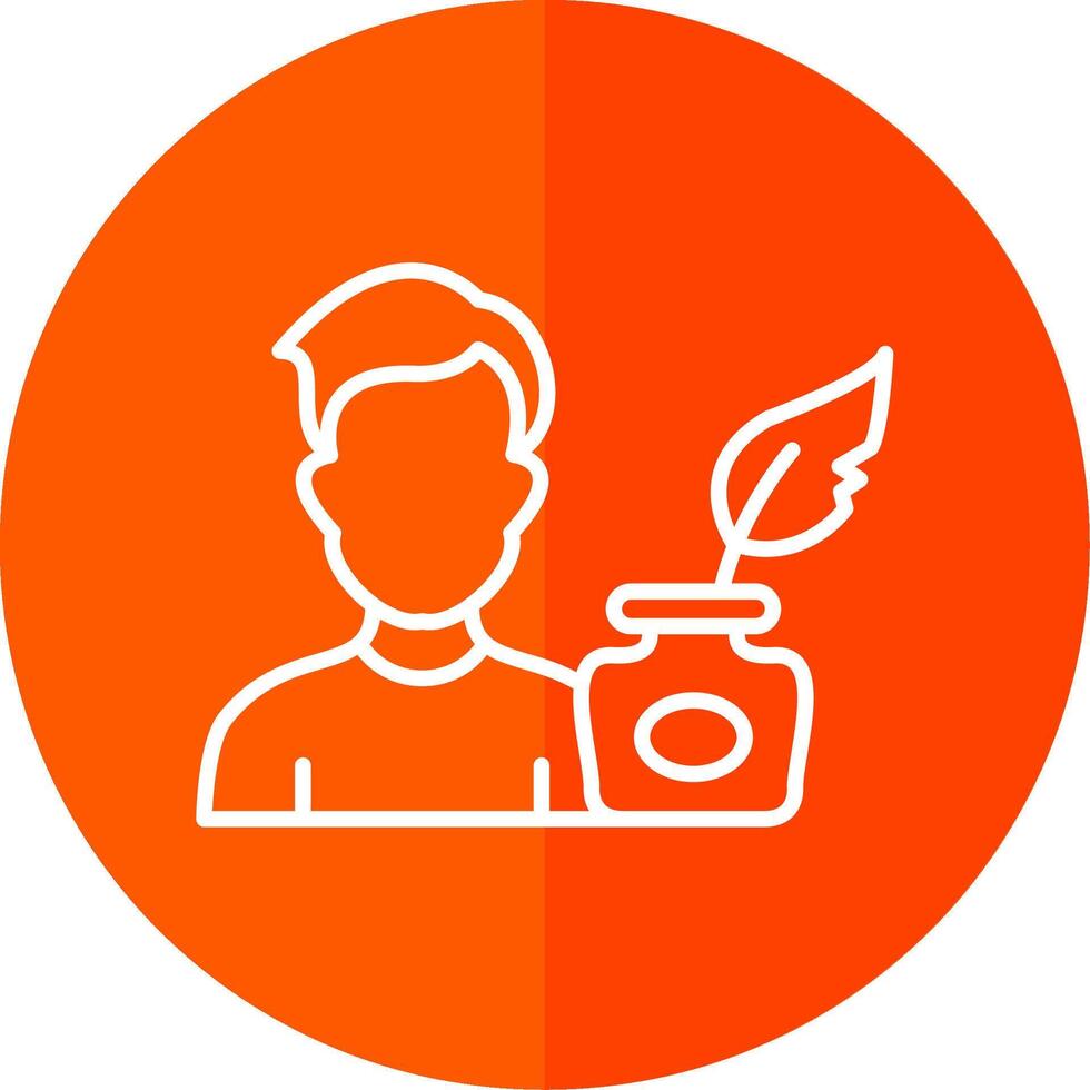 Writer Line Yellow White Icon vector