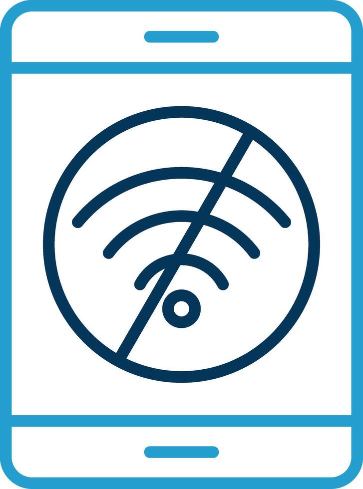 No Internet Line Blue Two Color Icon vector