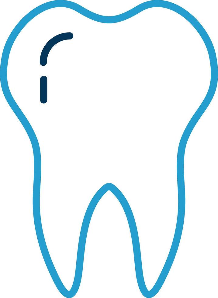 Dental Line Blue Two Color Icon vector