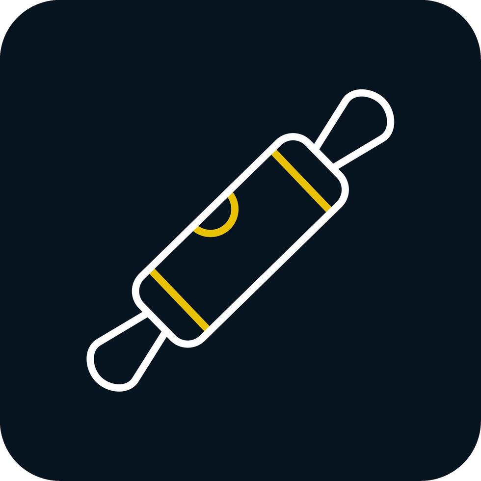 Rolling Pin Line Yellow White Icon vector