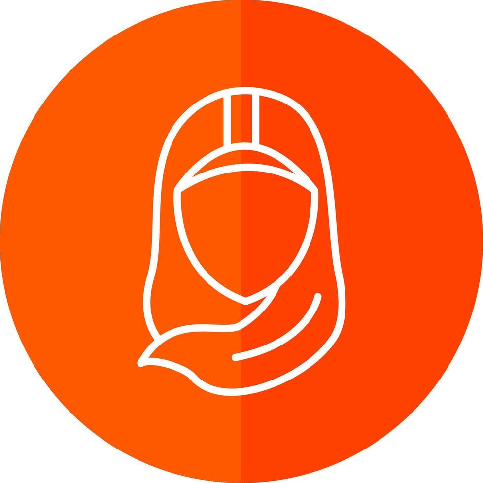 Hijab Line Yellow White Icon vector
