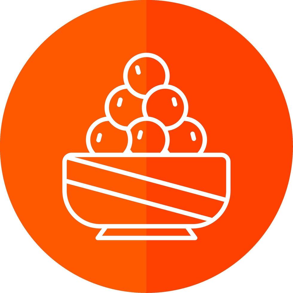 Laddu Line Yellow White Icon vector
