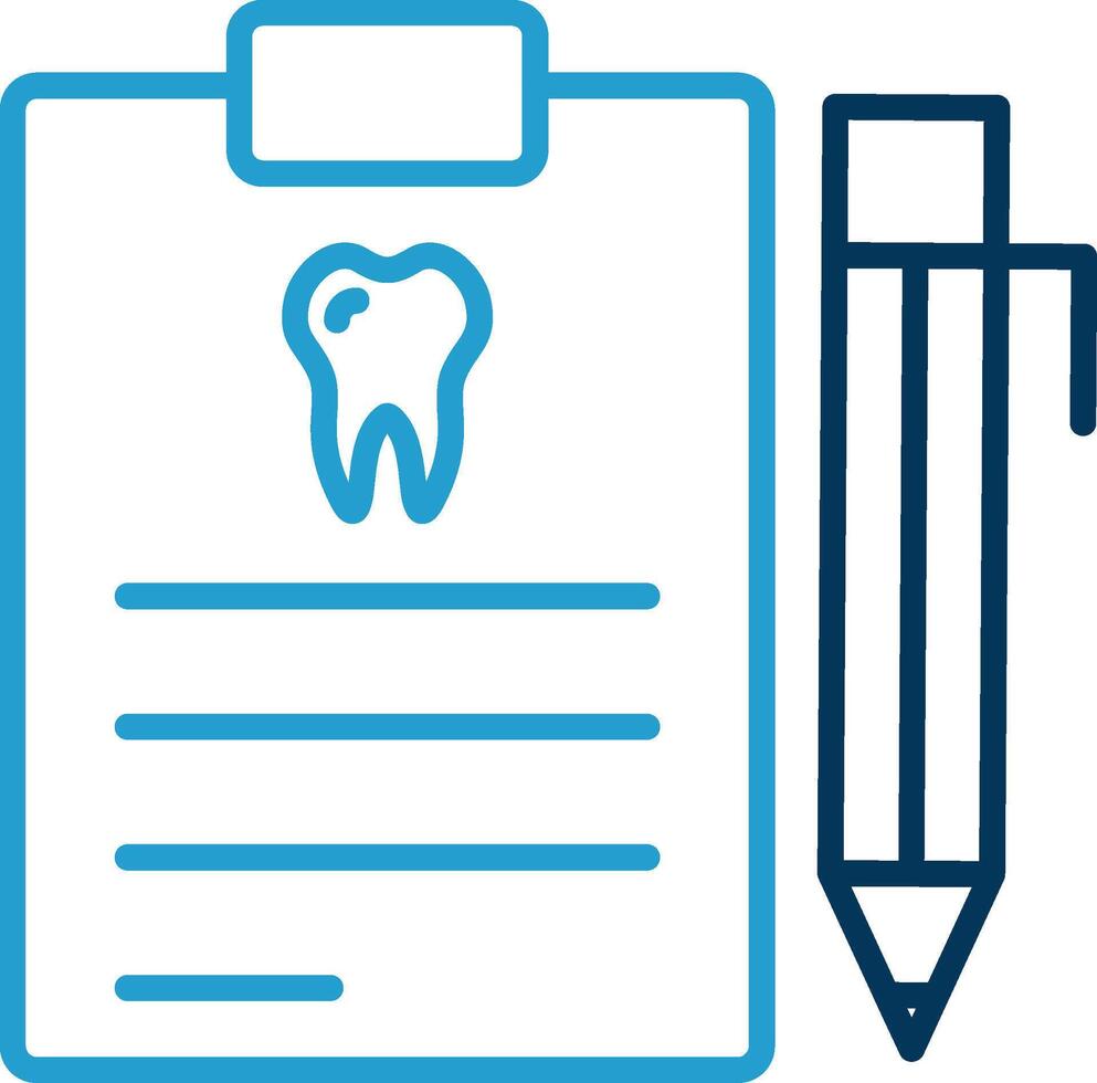 Dental Report Line Blue Two Color Icon vector