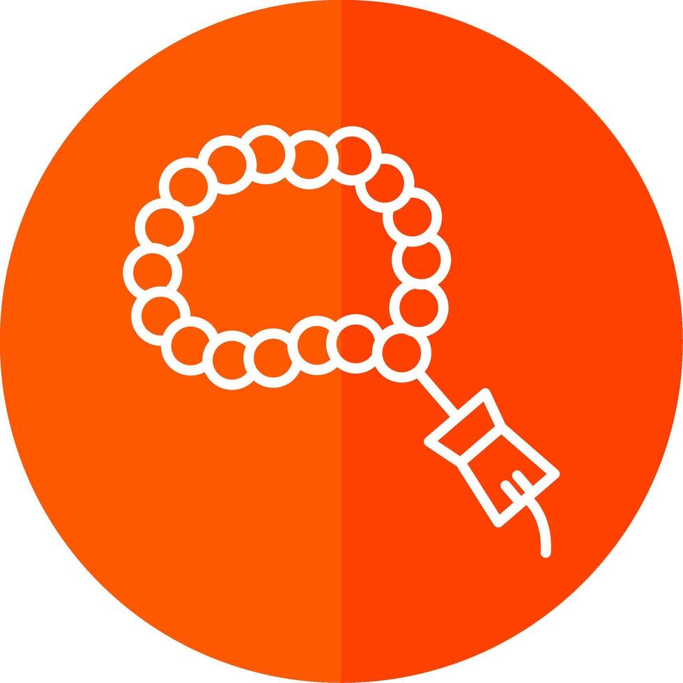 Tasbih Line Yellow White Icon vector