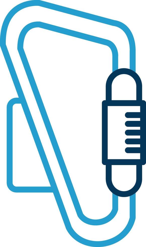 Carabiner Line Blue Two Color Icon vector