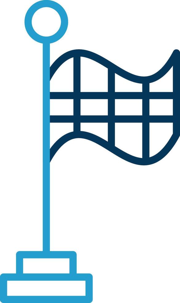 Racing Flag Line Blue Two Color Icon vector