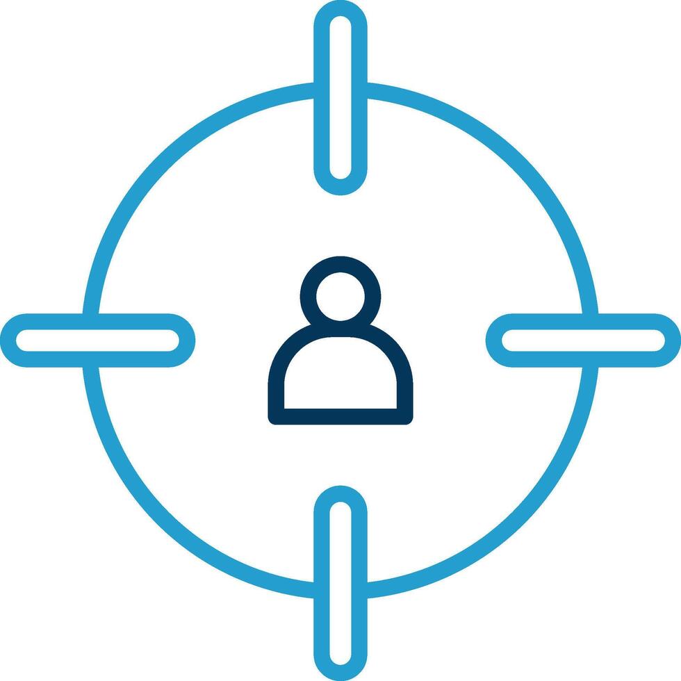 Headshot Line Blue Two Color Icon vector