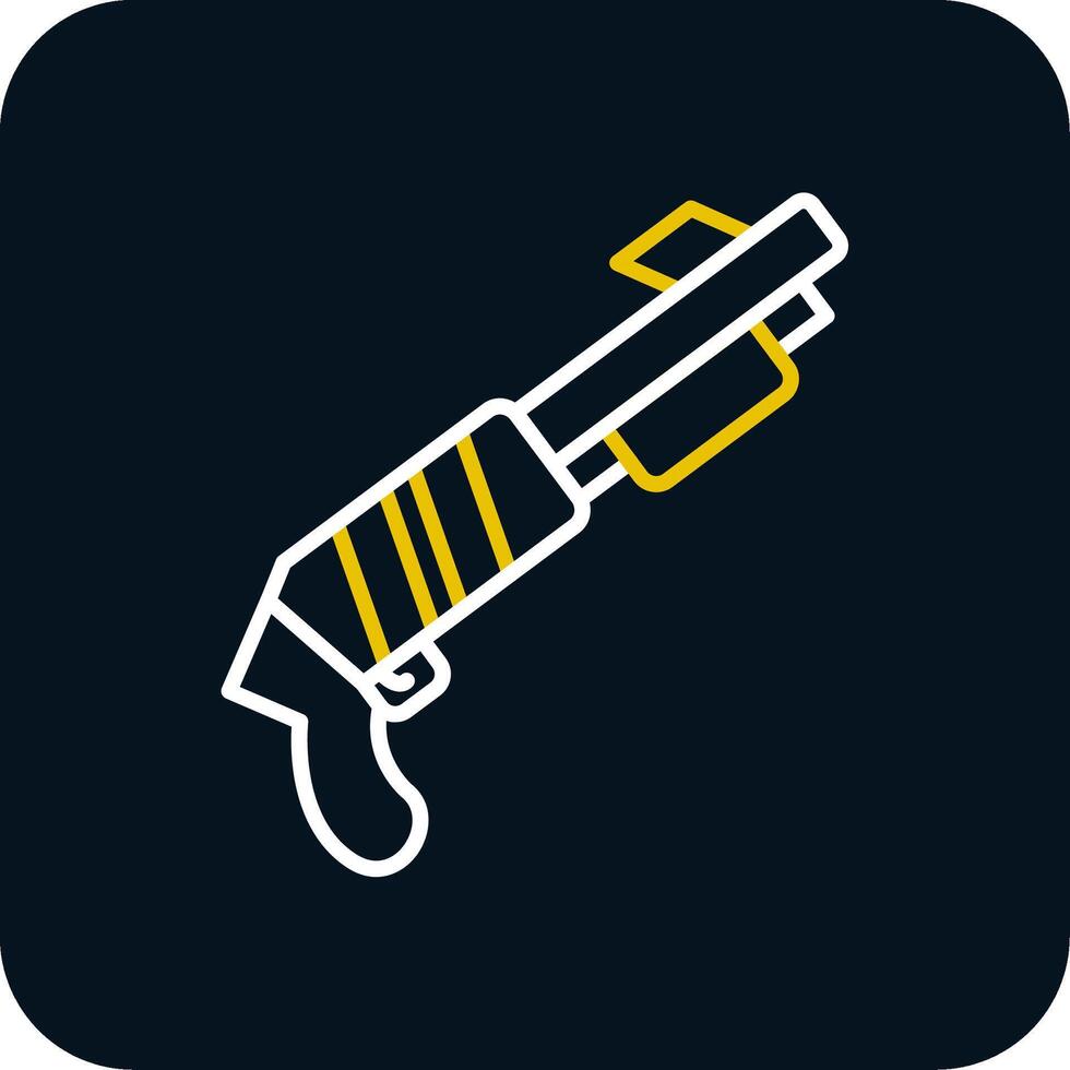 pistola línea amarillo blanco icono vector