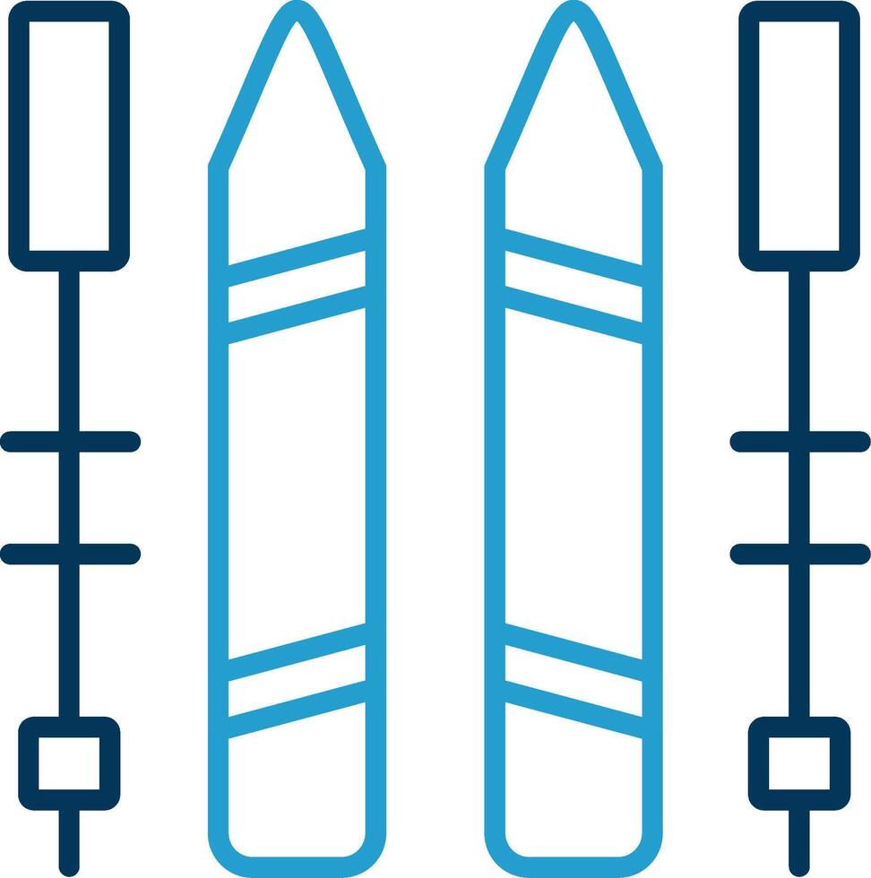 Skiing Line Blue Two Color Icon vector