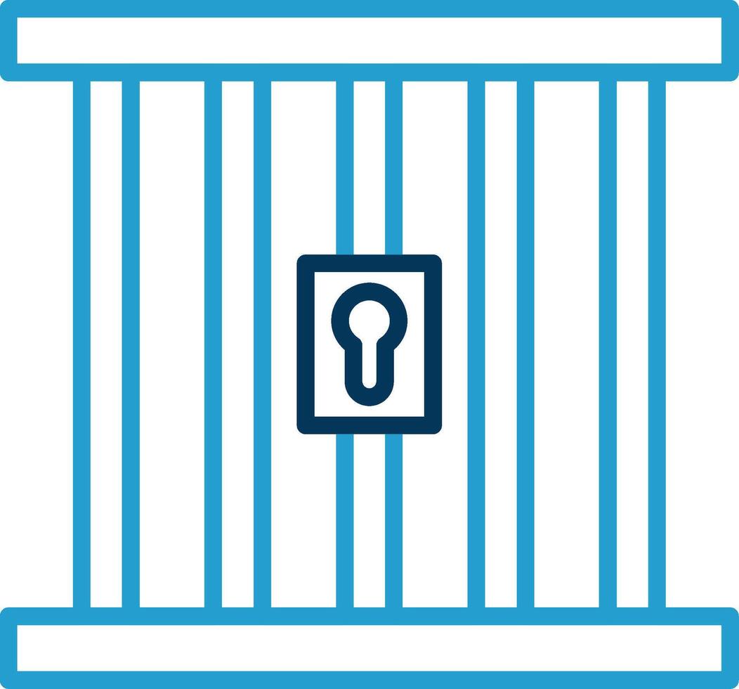 Prison Line Blue Two Color Icon vector