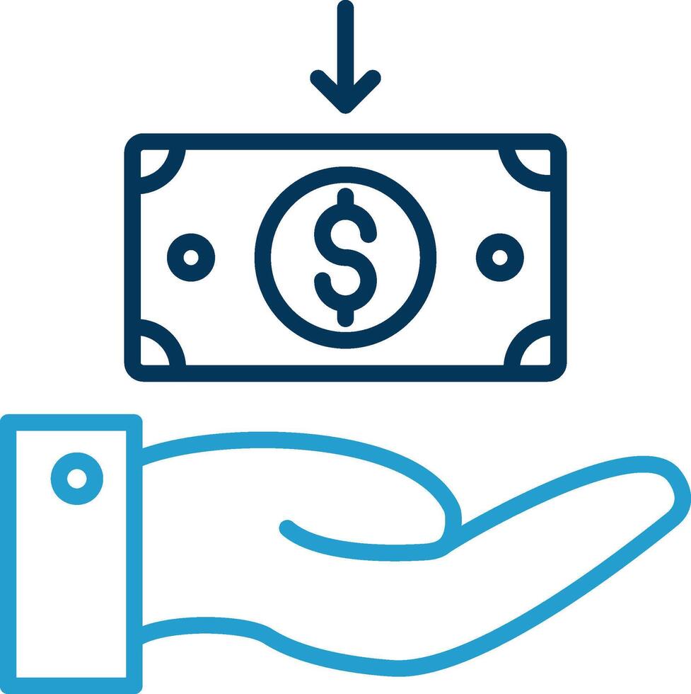 Receive Money Line Blue Two Color Icon vector