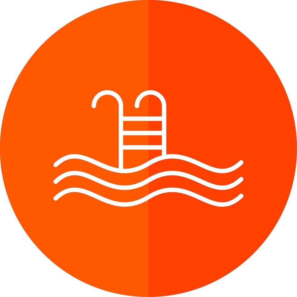 Swimming Pool Line Yellow White Icon vector