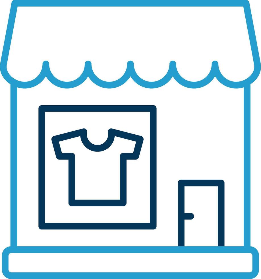 Clothing Shop Line Blue Two Color Icon vector