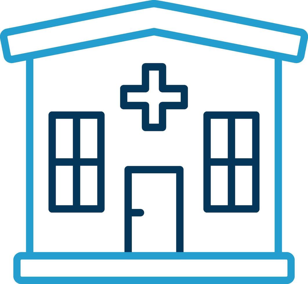 Pharmacy Line Blue Two Color Icon vector