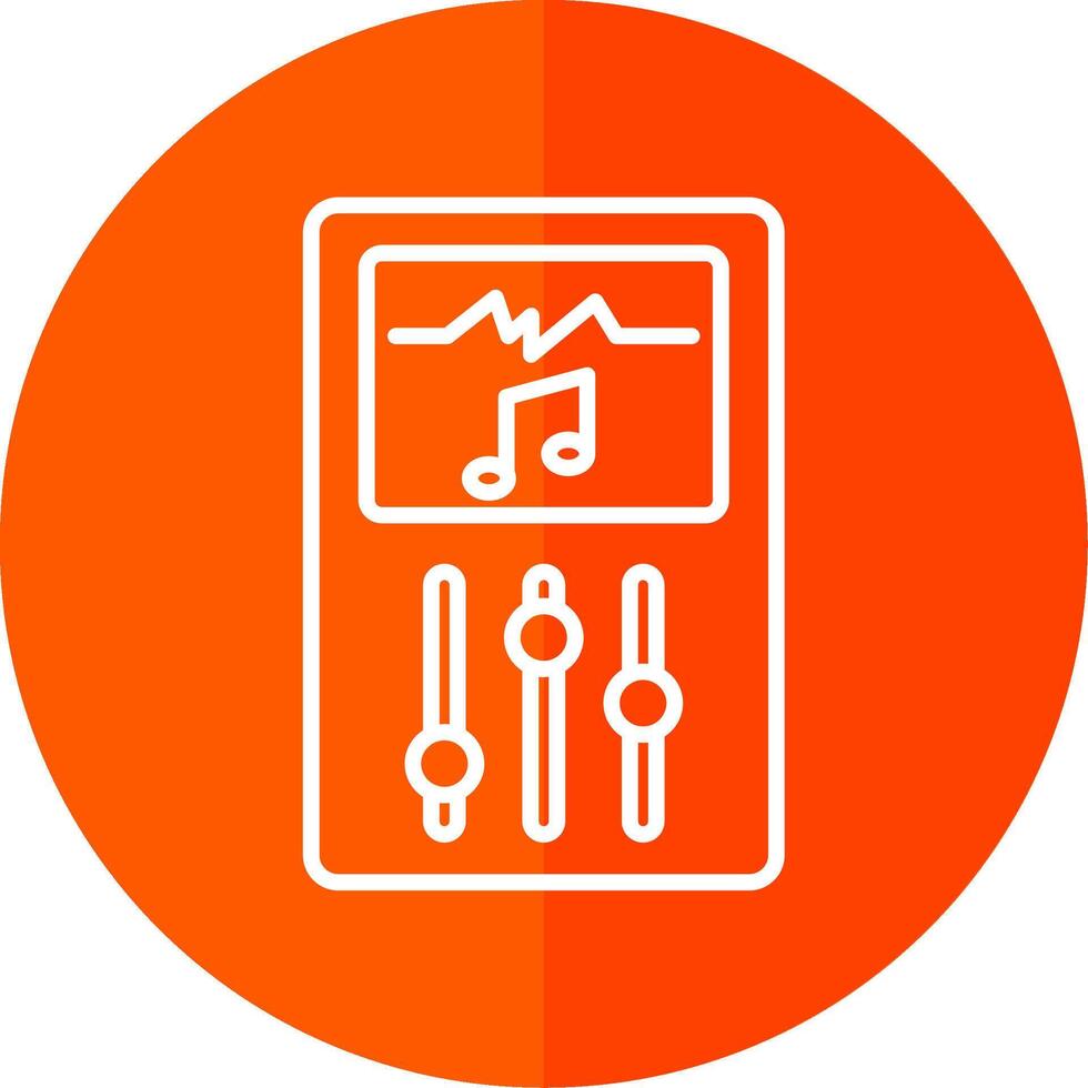 Music Player Line Yellow White Icon vector