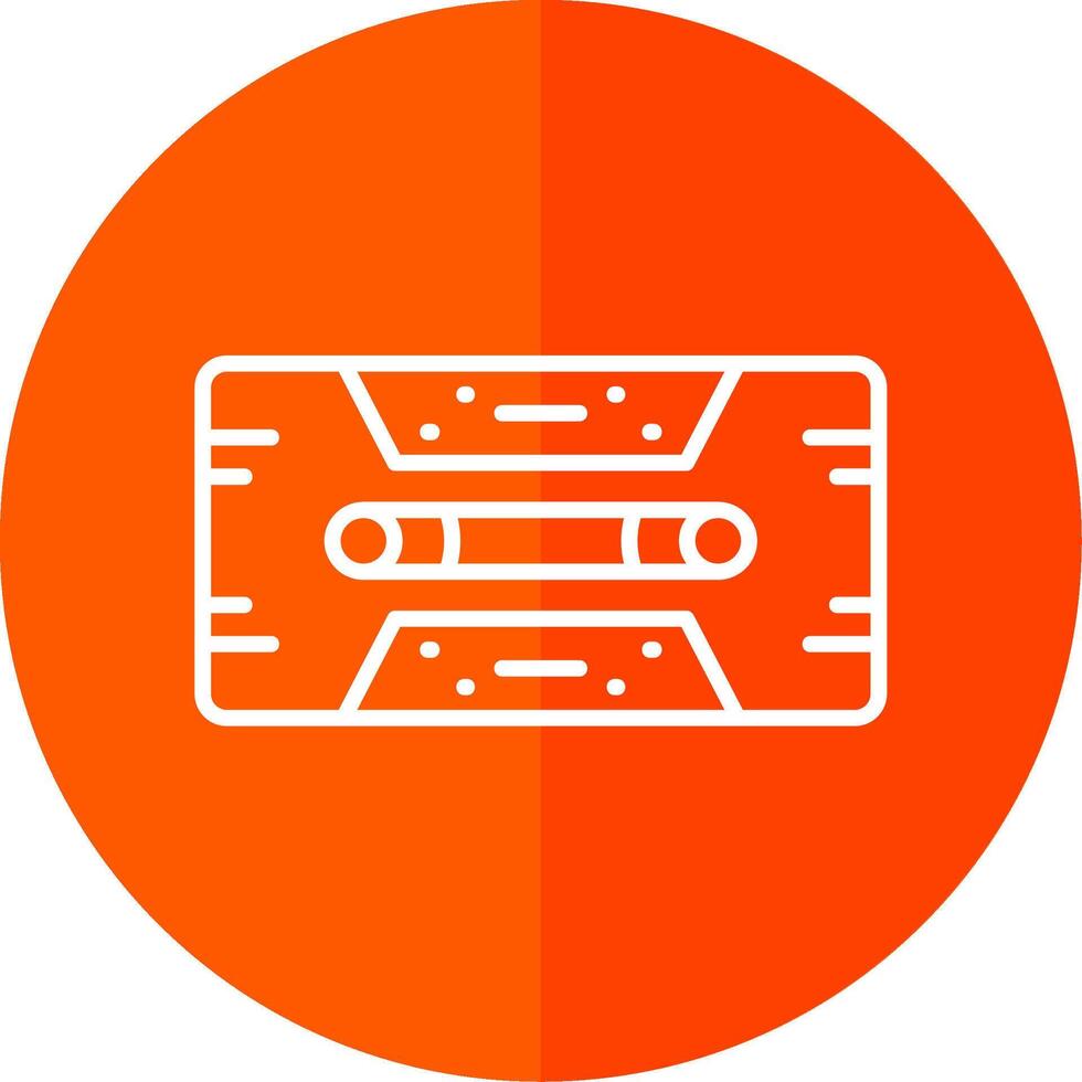 Cassette Tape Line Yellow White Icon vector